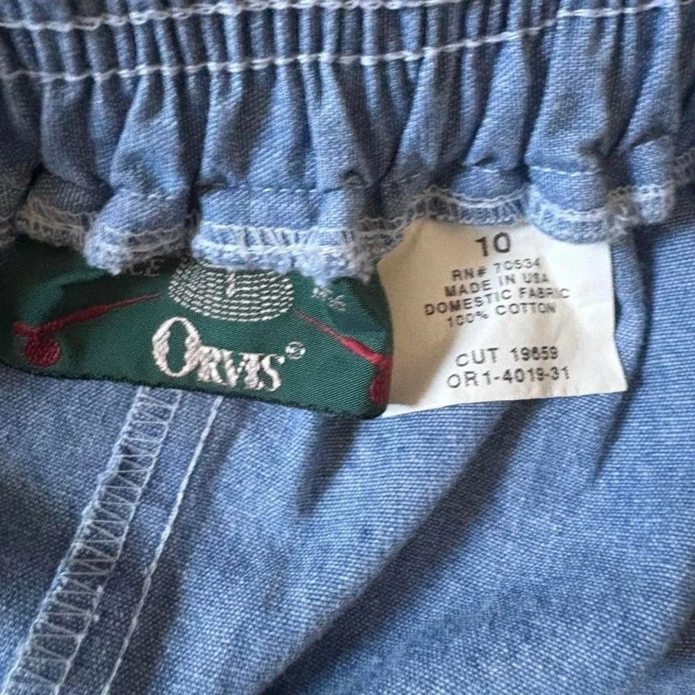 Orvis 90s Denim Skirt Maxi Pleated Light Wash Jean Women's M Vintage 10 Cotton - Picture 8 of 8